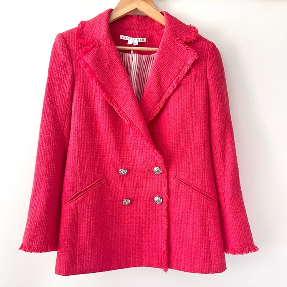 VERONICA BEARD | Nayeli Dickey Blazer Jacket
Tweed Cotton Blend Watermelon Coral - Picture 5 of 10
